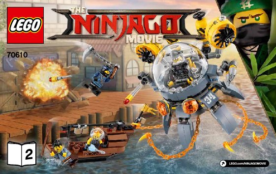 Istruzioni per la Costruzione - LEGO - THE LEGO NINJAGO MOVIE - 70610 - Sottomarino Flying Jelly: Page 1