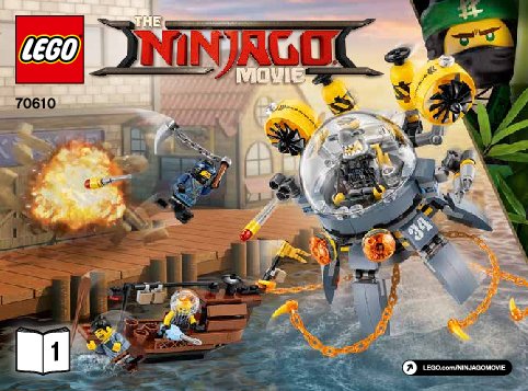 Istruzioni per la Costruzione - LEGO - THE LEGO NINJAGO MOVIE - 70610 - Sottomarino Flying Jelly: Page 1