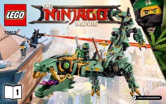 Istruzioni per la Costruzione - LEGO - THE LEGO NINJAGO MOVIE - 70612 - Drago Mech Ninja verde: Page 1