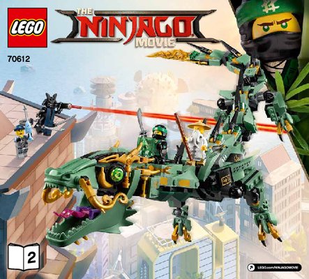 Istruzioni per la Costruzione - LEGO - THE LEGO NINJAGO MOVIE - 70612 - Drago Mech Ninja verde: Page 1