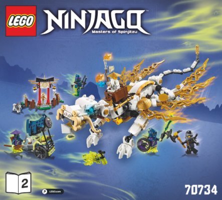 Istruzioni per la Costruzione - LEGO - NINJAGO - 70734 - Il Dragone del Maestro Wu: Page 1