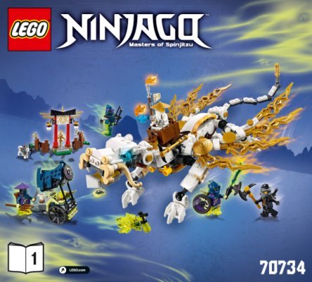 Istruzioni per la Costruzione - LEGO - NINJAGO - 70734 - Il Dragone del Maestro Wu: Page 1