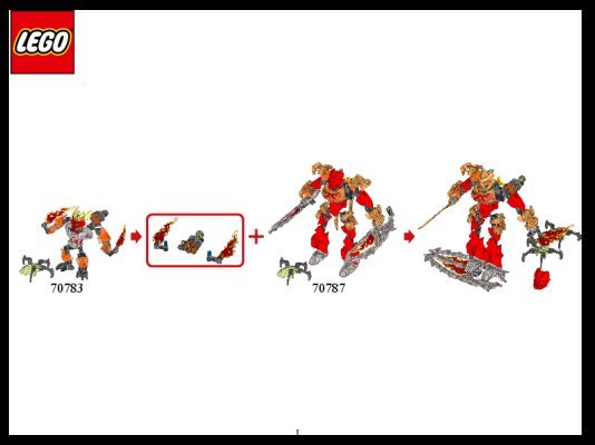 Istruzioni per la Costruzione - LEGO - BIONICLE - 70783 - Protettore del Fuoco: Page 1