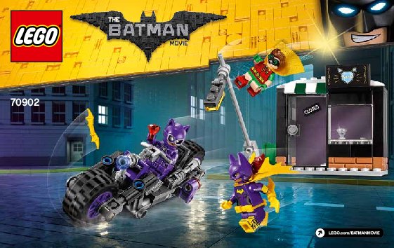 Istruzioni per la Costruzione - LEGO - THE LEGO BATMAN MOVIE - 70902 - L'inseguimento sulla Catcycle di Catwoman™: Page 1