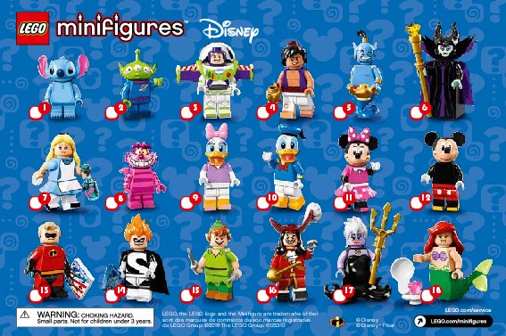 Istruzioni per la Costruzione - LEGO - Minifigures - 71012 - Serie Disney: Page 1