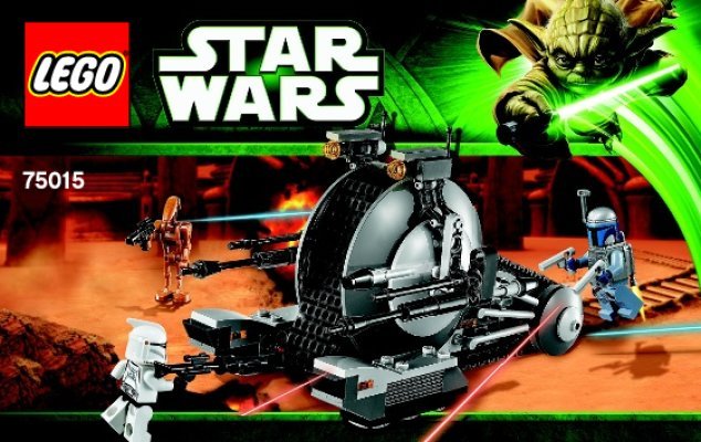 Istruzioni per la Costruzione - LEGO - Star Wars - 75015 - Corporate Alliance Tank Droid™: Page 1