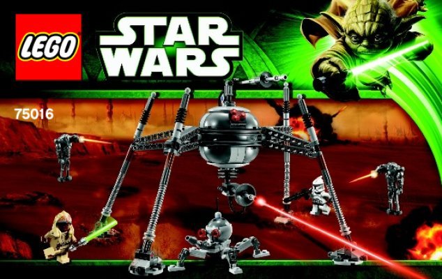 Istruzioni per la Costruzione - LEGO - Star Wars - 75016 - Homing Spider Droid™: Page 1