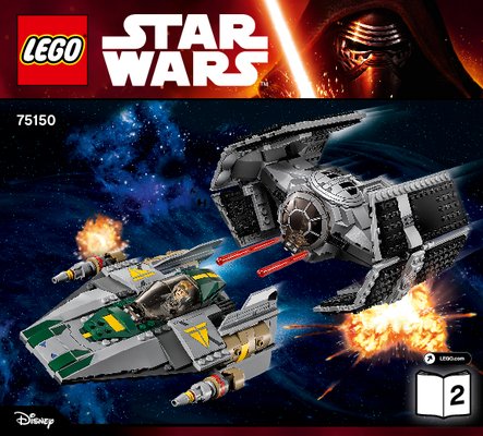 Istruzioni per la Costruzione - LEGO - Star Wars - 75150 - TIE Advanced di Vader contro A-Wing Starfighter: Page 1