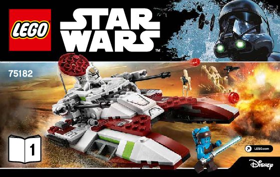 Istruzioni per la Costruzione - LEGO - Star Wars - 75182 - Republic Fighter Tank™: Page 1