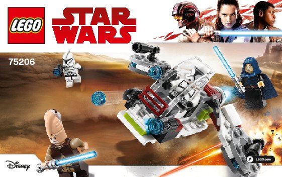 Istruzioni per la Costruzione - LEGO - 75206 - Jedi™ and Clone Troopers™ Battle Pack: Page 1