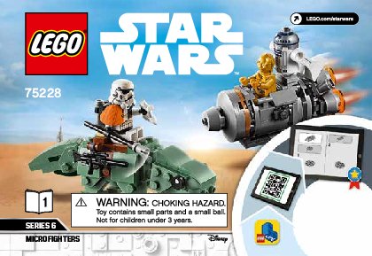 Istruzioni per la Costruzione - LEGO - 75228 - Escape Pod vs. Dewback™ Microfighters: Page 1