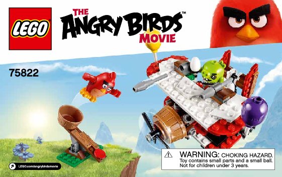 Istruzioni per la Costruzione - LEGO - Angry Birds - 75822 - L'attacco sull'aereo del maiale: Page 1