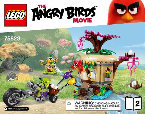 Istruzioni per la Costruzione - LEGO - Angry Birds - 75823 - La rapina delle uova su Bird Island: Page 1