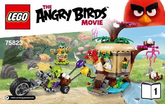 Istruzioni per la Costruzione - LEGO - Angry Birds - 75823 - La rapina delle uova su Bird Island: Page 1