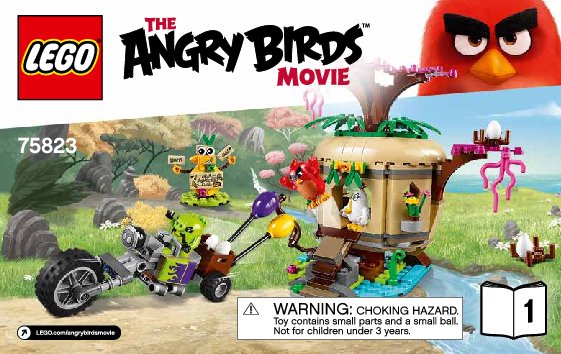 Istruzioni per la Costruzione - LEGO - Angry Birds - 75823 - La rapina delle uova su Bird Island: Page 1