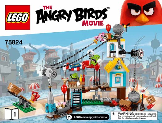 Istruzioni per la Costruzione - LEGO - Angry Birds - 75824 - La demolizione di Pig City: Page 1