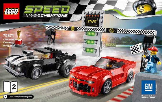 Istruzioni per la Costruzione - LEGO - Speed Champions - 75874 - Gara di accelerazione Chevrolet Camaro: Page 1