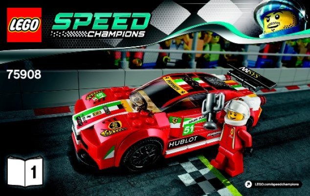 Istruzioni per la Costruzione - LEGO - Speed Champions - 75908 - 458 Italia GT2: Page 1