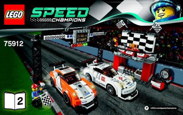 Istruzioni per la Costruzione - LEGO - Speed Champions - 75912 - Linea del traguardo Porsche 911 GT: Page 1