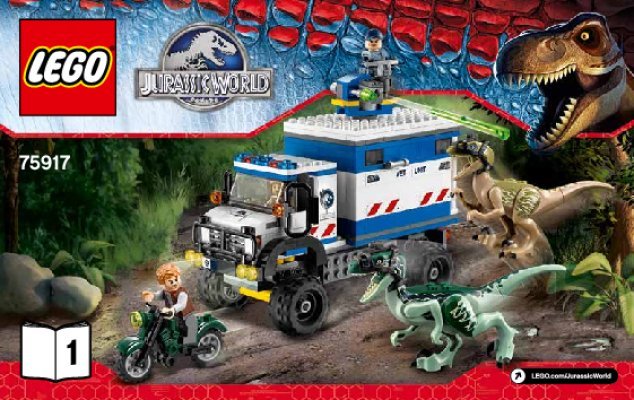 Istruzioni per la Costruzione - LEGO - Jurassic World - 75917 - L'attacco del Raptor: Page 1