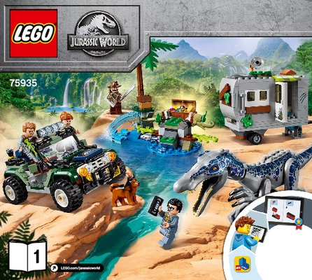 Istruzioni per la Costruzione - LEGO - 75935 - Baryonyx Face-Off: The Treasure Hunt: Page 1