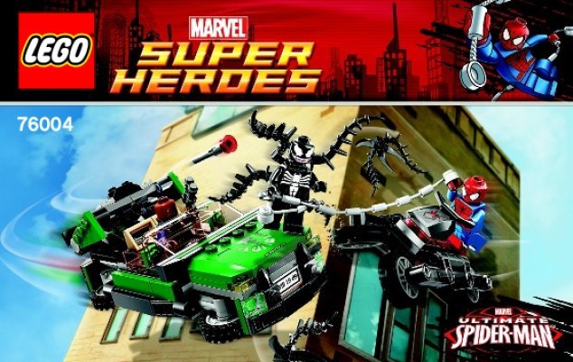 Istruzioni per la Costruzione - LEGO - Marvel Super Heroes - 76004 - Spider-Man™: inseguimento sul ragno-ciclo: Page 1