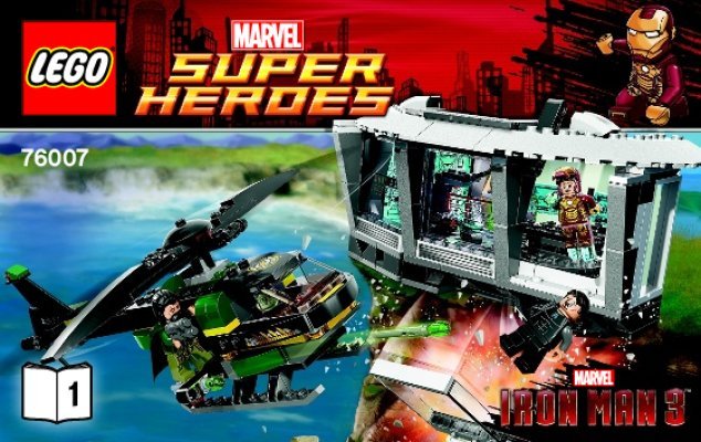 Istruzioni per la Costruzione - LEGO - Marvel Super Heroes - 76007 - Iron Man™: attacco alla residenza di Malibu: Page 1