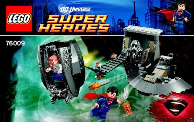 Istruzioni per la Costruzione - LEGO - DC Comics Super Heroes - 76009 - Superman™: fuga da Black Zero: Page 1