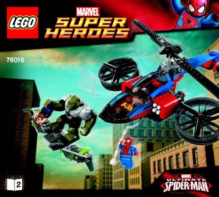 Istruzioni per la Costruzione - LEGO - Marvel Super Heroes - 76016 - Spider-Helicopter Rescue: Page 1