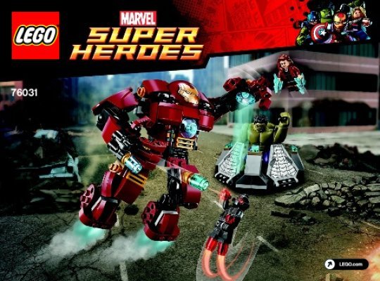 Istruzioni per la Costruzione - LEGO - Marvel Super Heroes - 76031 - Attacco con l'Hulkbuster: Page 1