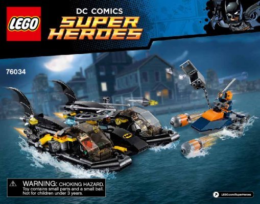 Istruzioni per la Costruzione - LEGO - DC Comics Super Heroes - 76034 - Inseguimento nel porto con la Batboat: Page 1