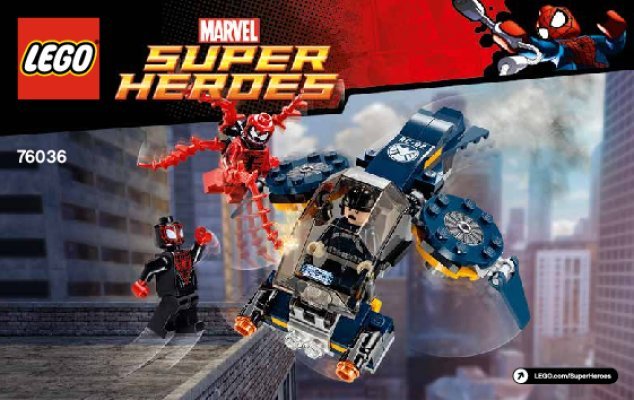 Istruzioni per la Costruzione - LEGO - Marvel Super Heroes - 76036 - Carnage e l'attacco aereo SHIELD: Page 1