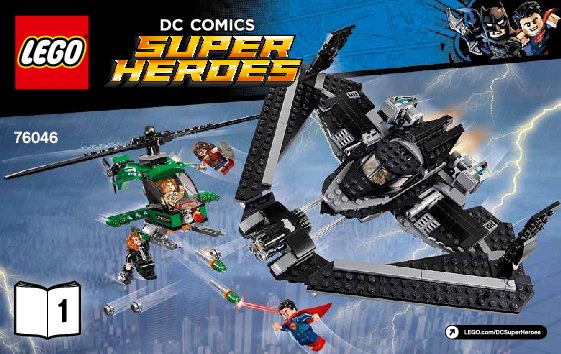 Istruzioni per la Costruzione - LEGO - DC Comics Super Heroes - 76046 - Eroi della Giustizia: battaglia nei cieli: Page 1