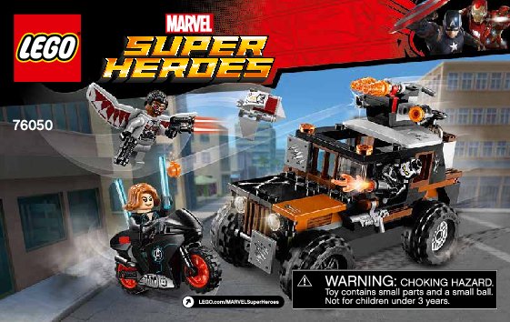 Istruzioni per la Costruzione - LEGO - Marvel Super Heroes - 76050 - L'audace rapina di Crossbones: Page 1