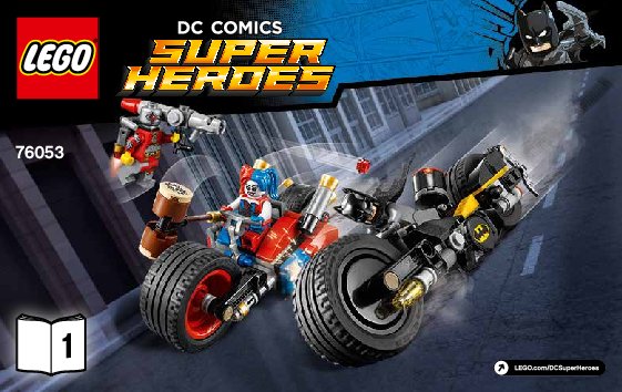 Istruzioni per la Costruzione - LEGO - DC Comics Super Heroes - 76053 - Batman™: inseguimento sul Batciclo a Gotham City: Page 1