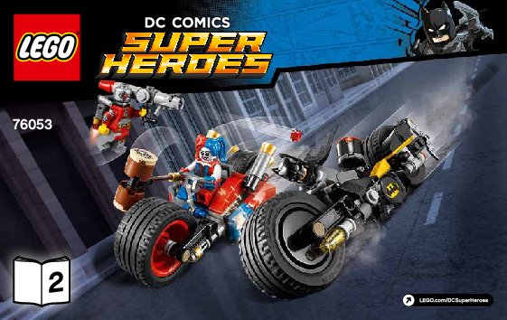 Istruzioni per la Costruzione - LEGO - DC Comics Super Heroes - 76053 - Batman™: inseguimento sul Batciclo a Gotham City: Page 1