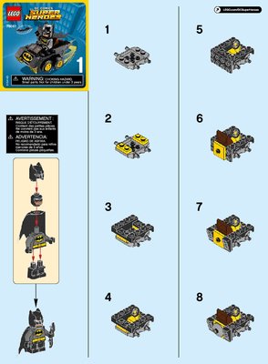 Istruzioni per la Costruzione - LEGO - DC Comics Super Heroes - 76061 - Mighty Micros: Batman™ contro Catwoman: Page 1