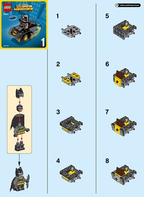 Istruzioni per la Costruzione - LEGO - DC Comics Super Heroes - 76061 - Mighty Micros: Batman™ contro Catwoman: Page 1