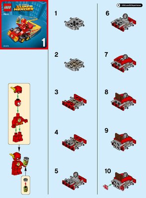 Istruzioni per la Costruzione - LEGO - DC Comics Super Heroes - 76063 - Mighty Micros: Flash contro Captain Cold: Page 1