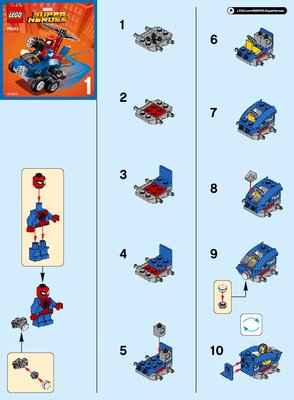 Istruzioni per la Costruzione - LEGO - Marvel Super Heroes - 76064 - Mighty Micros: Spiderman contro Goblin: Page 1