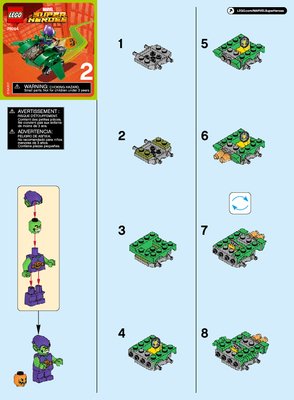 Istruzioni per la Costruzione - LEGO - Marvel Super Heroes - 76064 - Mighty Micros: Spiderman contro Goblin: Page 1