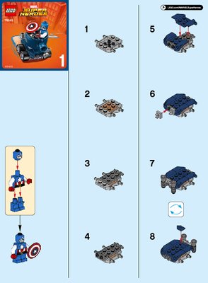 Istruzioni per la Costruzione - LEGO - Marvel Super Heroes - 76065 - Mighty Micros: Captain America contro Teschio Rosso: Page 1