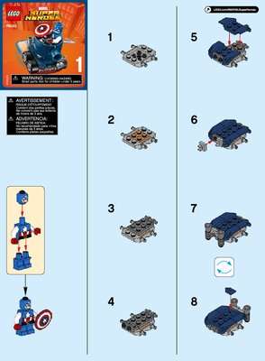 Istruzioni per la Costruzione - LEGO - Marvel Super Heroes - 76065 - Mighty Micros: Captain America contro Teschio Rosso: Page 1