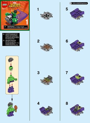 Istruzioni per la Costruzione - LEGO - Marvel Super Heroes - 76066 - Mighty Micros: Hulk contro Ultron: Page 1