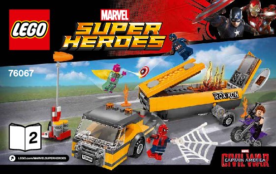 Istruzioni per la Costruzione - LEGO - Marvel Super Heroes - 76067 - L'abbattimento dell'autocisterna: Page 1