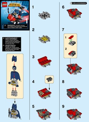 Istruzioni per la Costruzione - LEGO - DC Comics Super Heroes - 76069 - Mighty Micros: Batman™ contro Killer Moth™: Page 1