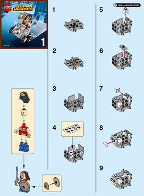 Istruzioni per la Costruzione - LEGO - DC Comics Super Heroes - 76070 - Mighty Micros: Wonder Woman™ contro Doomsday™: Page 1