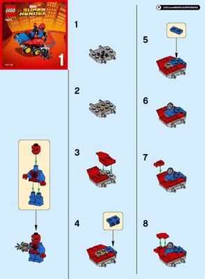 Istruzioni per la Costruzione - LEGO - Marvel Super Heroes - 76071 - Mighty Micros: Spider-Man contro Scorpione: Page 1