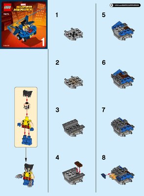 Istruzioni per la Costruzione - LEGO - Marvel Super Heroes - 76073 - Mighty Micros: Wolverine contro Magneto: Page 1