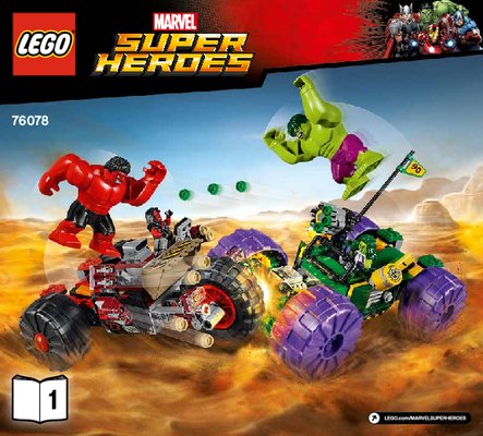 Istruzioni per la Costruzione - LEGO - Marvel Super Heroes - 76078 - Hulk contro Red Hulk: Page 1